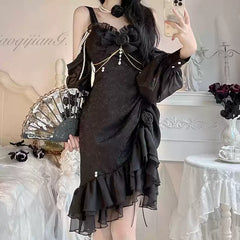 Melonshow - Chinese Style Lolita Dress - Camellia 2.0 Cheongsam Mermaid JSK